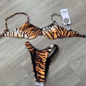 NWT Charlie Holiday tiger print bikini